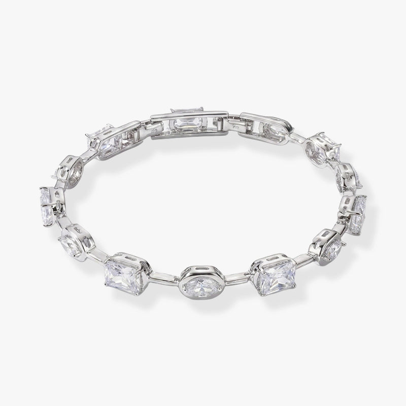 Baget ve Oval Zirkon Taşlı Zincir Bileklik