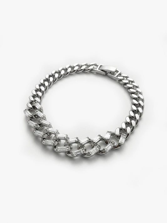 Baget Taşlı Gurmet (Cuban) Zincir Bileklik