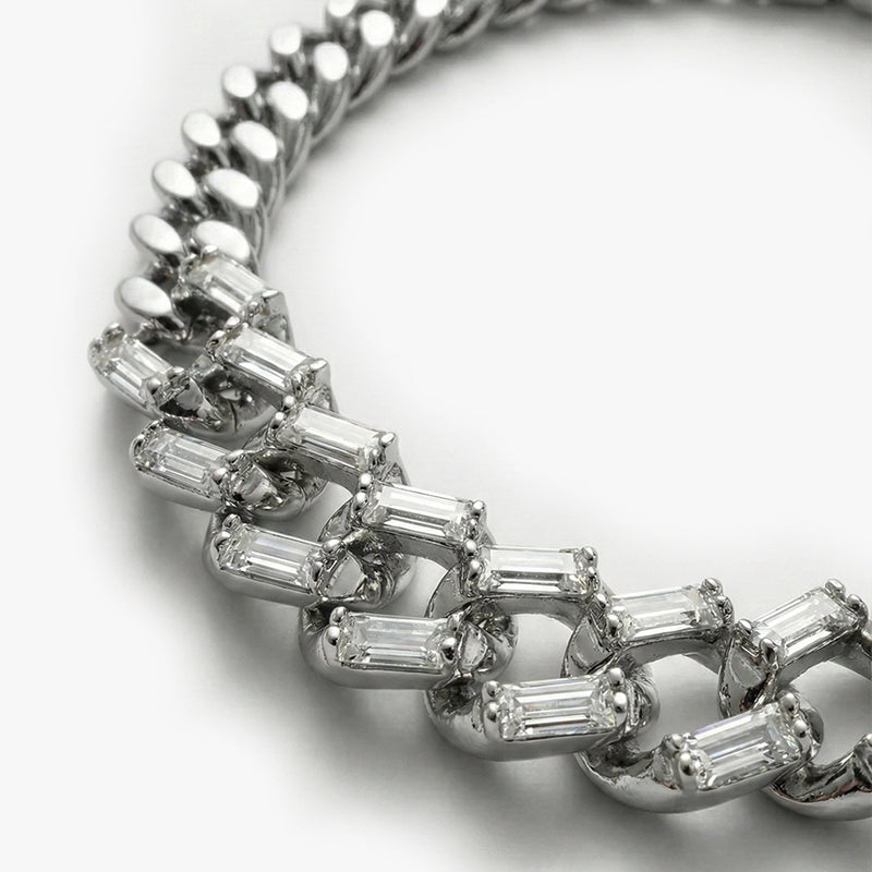 Baget Taşlı Gurmet (Cuban) Zincir Bileklik