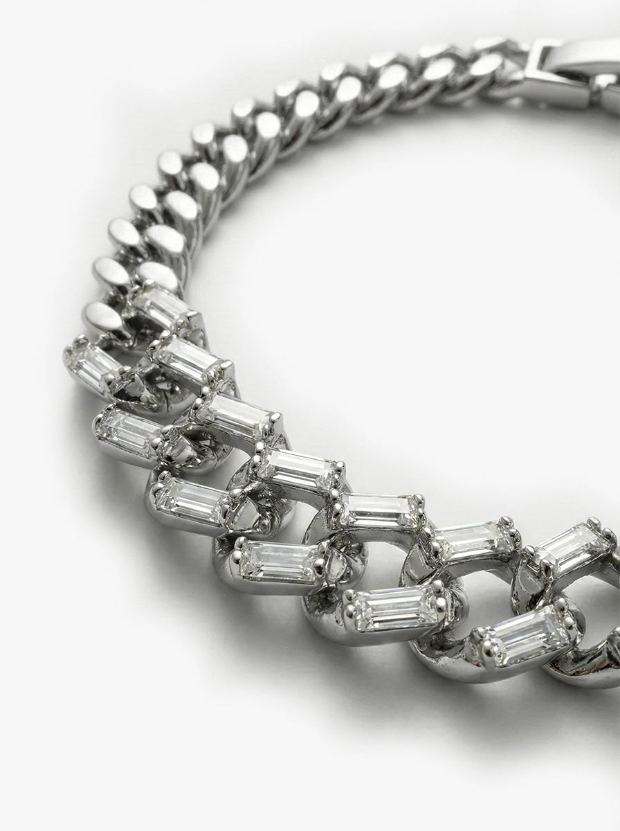 Baget Taşlı Gurmet (Cuban) Zincir Bileklik