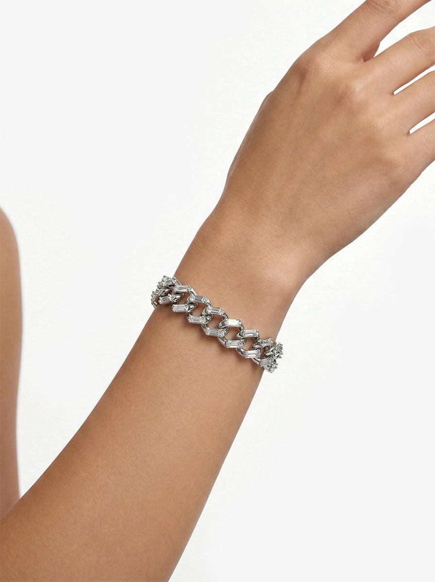 Baget Taşlı Gurmet (Cuban) Zincir Bileklik