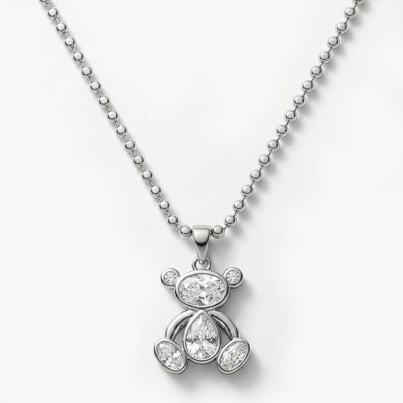 Kristal Taşlı Sevimli Ayıcık Kolye