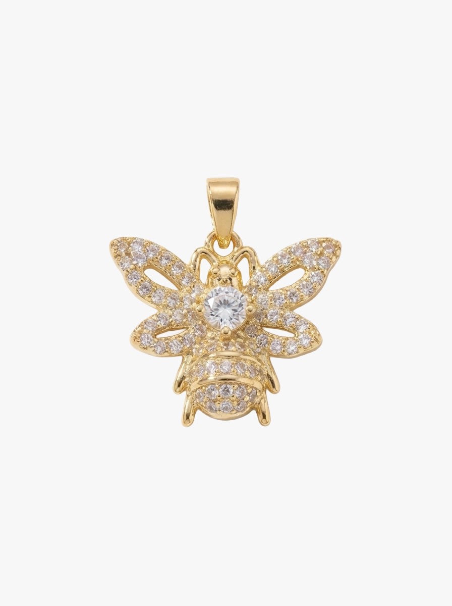 Renkli Kalp ve Arı Figürlü Kolye