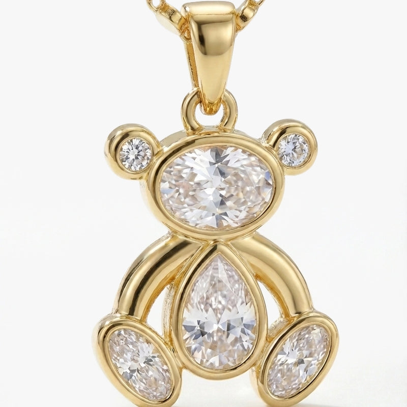 Kristal Taşlı Sevimli Ayıcık Kolye