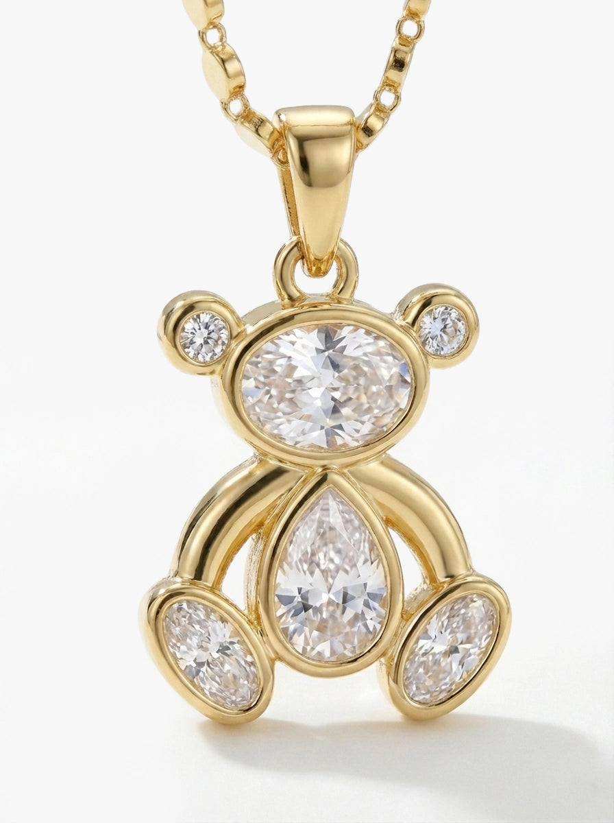 Kristal Taşlı Sevimli Ayıcık Kolye